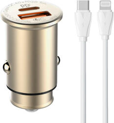 LDNIO C506Q USB, USB-C Car charger + USB-C - Lightning Cable - mobilehome