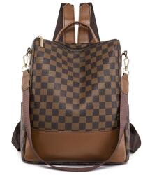 Dollcini Női Kockás Hátizsák - Divatos műbőr Táska, Több Színben - Barna (429142)