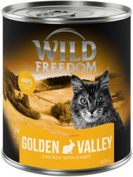 Wild Freedom 6x800g Wild Freedom Adult Golden Valley - nyúl & csirke gabonamentes nedves macskatáp