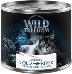 Wild Freedom 12x200g Wild Freedom Adult Cold River - csirke & tőkehal gabonamentes nedves macskatáp