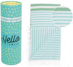 Hello Towels Prosop de plajă în cutie Hello Towels - Bali, 100 x 180 cm, 100% bumbac, turcoaz-verde (10779) Prosop