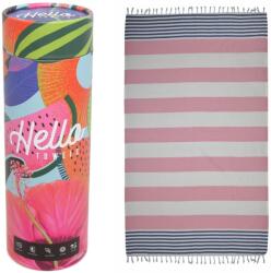 Hello Towels Prosop de plajă în cutie Hello Towels - New Collection, 100 x 180 cm, 100% bumbac, albastru-roz (10792) Prosop