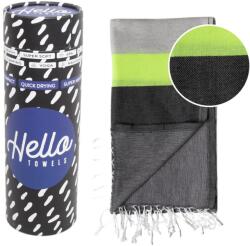 Hello Towels Prosop de plajă în cutie Hello Towels - Neon, 100 x 180 cm, 100% bumbac, verde-negru (10782)