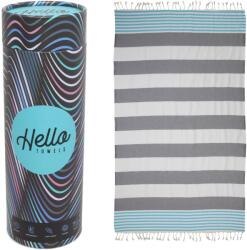 Hello Towels Prosop de plajă în cutie Hello Towels - New Collection, 100 x 180 cm, 100% bumbac, albastru-gri (10791)