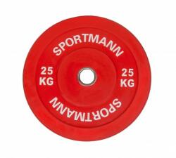 Sportmann Гумена тежест Bumper Plate SPORTMANN 25 кг / 51 мм- Червен