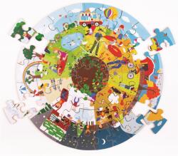 Bigjigs Toys Puzzle rotund pentru podea Patru anotimpuri 50 de piese (DDBJ33003)