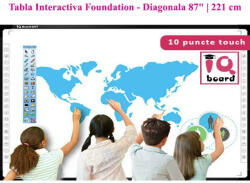 Tabla Interactiva IQboard Foundation - Diagonala 87" | 221 cm, software Limba Romana, (Foundation87)