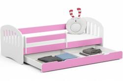 AKORD Gyermekágy PLAY + matrac | Rózsaszín - Fehér (LOZDZPLAY180R)
