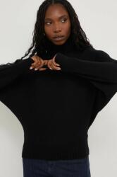 ANSWEAR pulover femei, culoarea negru, light, cu guler BMYX-SWD00K_99X