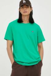 Levi's tricou din bumbac culoarea verde, neted 9BYX-TSM092_76X