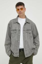 Levi's geaca jeans barbati, culoarea gri, de tranzitie, oversize 9BYX-KUM055_90X