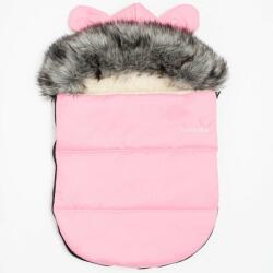 New Baby - Luxus téli lábzsák füles kapucnis Alex Wool pink