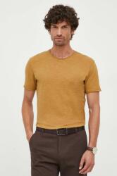 Sisley tricou din bumbac culoarea maro, neted 9BYX-TSM10E_82X