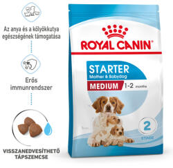 Royal Canin Medium Starter Mother & Babydog - Száraz táp közepes testű vemhes szuka és kölyök kutya részére 2 hónapos korig (2 x 15 kg) 30 kg