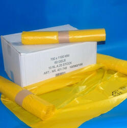 Zsák LDPE/reg 700x1100mm/35mikron, sárga, 25db/tek. , 250db/#