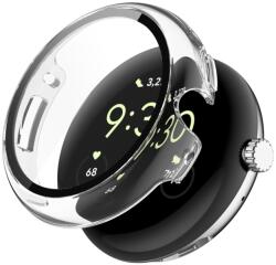  PC FULL COVER Üveggel ellátott műanyag borítás a Google Pixel Watch / Pixel Watch 2 átlátszóhoz