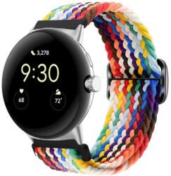  FONATOS Nylon szíj a Google Pixel Watch / Pixel Watch 2 RAINBOW-hoz