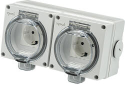 Tosyco Priză Schuko dublă cu ramă din sticlă [CLONE] [CLONE] [CLONE] (TOS-IG66-2SR)