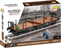 COBI Set de construit Cobi German Railway Schwerer Plattformwagen Type SSYS, colectia VAGOANE, 6284, 424 piese