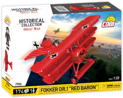 COBI Set de construit Cobi Fokker Dr. 1 Red Baron, colectia Avioane, 2986, 174 piese