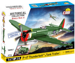 COBI Set de construit Cobi P-47 Thunderbolt si Tank Trailer, colectia Avioane, 5736, 567 piese