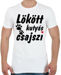 printfashion Lökött kutyás csajszi - Férfi póló - Fehér (14588008)