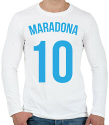 printfashion Maradona 10 - Férfi hosszú ujjú póló - Fehér (14563833)