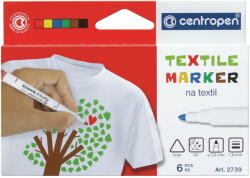 Centropen Marker Pentru Textile 6/set 2739 Centropen