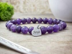 R. M. ékszer Szeretlek Anya ametiszt ásvány karkötő (12585-RM-21)