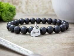 R. M. ékszer Szeretlek Anya ónix ásvány karkötő (12587-RM-15)