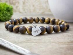 R. M. ékszer Szeretlek Anya tigrisszem ásvány karkötő (12584-RM-21)