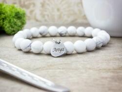 R. M. ékszer Szeretlek Anya howlit ásvány karkötő (12590-RM-20)