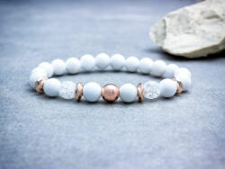 R. M. ékszer Rose gold hematit és jáde ásvány karkötő (14091-PA-19)