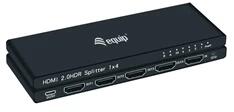 EQUIP HDMI Video-Splitter - 332717 (4 port, HDMI2.0, 3D, 4K/60Hz, HDR/HDCP Ready, fekete) (332717) - bestbyte