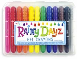 Ooly Creioane cu gel pentru geam si sticla, Rainy Dayz, set 12 culori lavabile (133-48)