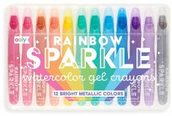 Ooly Creioane colorate cu gel acuarela cu sclipici Rainbow Sparkle Metallic - Set de 12 (133-57)