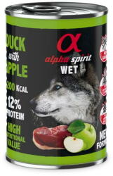 Alpha Spirit Hrană umedă Premium pentru câine cu rață și mere verzi, 400 g (592327) - vexio
