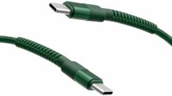 mobilNET fonott kábel 2x Type-C 60W 2M 3A, zöld