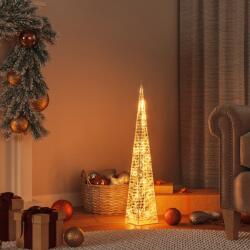 vidaXL karácsonyi meleg fehér fényű akril fénykúp 30 db LED 60 cm (356282)