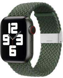 Apple Watch 1-6, SE, SE (2022) (38 / 40 mm) / Watch 7-9 (41 mm), textíl pótszíj, állítható, szőtt stílusú, zöld - tok-shop