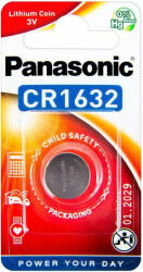 Panasonic CR1632 3V Lithium gombelem (Panasonic-CR1632-1BP)