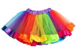  Fustita pentru fetite tulle curcubeu, tutu cu 12 fasii colorate, 3-6 ani (NBNGJ3178) Costum bal mascat copii