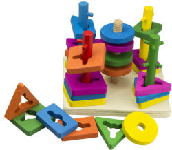  Fa puzzle torony - 25 elemes fejlesztőjáték gyerekeknek