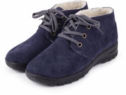 Vlnka Női bőr bokacipő birkagyapjúval "Berta" - kék felnőtt cipő méret 42
