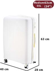 Dollcini PP Gurulós Bőrönd Utazáshoz - Több Méret és Szín - Fehér - 65x 28 x 40cm (357910-204B)