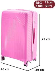 Dollcini Dollcini, Világjáró Bőrönd 28" 24" 20" PP anyagból - Rózsaszín - 73x 30x 46cm (357910-202A)
