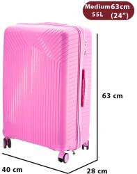 Dollcini PP Gurulós Bőrönd Utazáshoz - Több Méret és Szín - Rózsaszín - 63x 28 x 40cm (357910-202B)