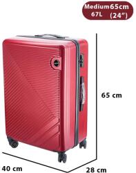 Dollcini Dollcini, Világjáró Bőrönd 28"24"20" ABS anyagú - Piros - 65x 28 x 40cm (357910-226B)