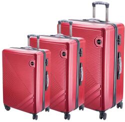 Dollcini Dollcini, Világjáró Bőrönd 28"24"20" ABS anyagú - Piros - 3db-os Bőrönd szett (357910-226D)