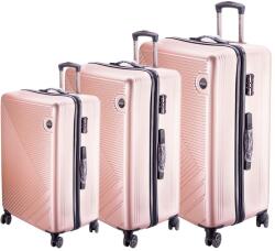 Dollcini Dollcini, Világjáró Bőrönd 28"24"20" ABS anyagú - Rózsaarany - 3db-os Bőrönd szett (357910-225D)